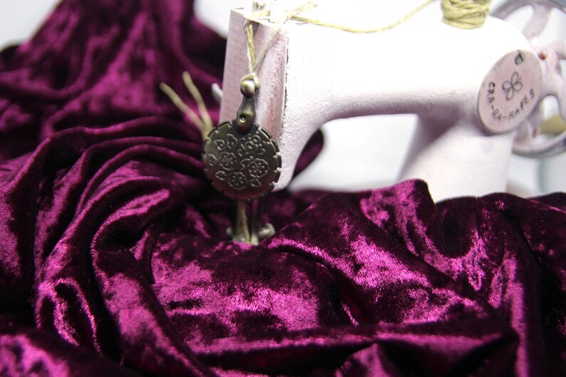 Burgundy crushed velvet fabric by meter Stretch burgundy velvet by the yard Burgundy fabric for formal dresses