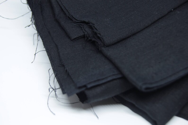 Black linen fabric Pure linen fabric Natural linen fabric by Etsy