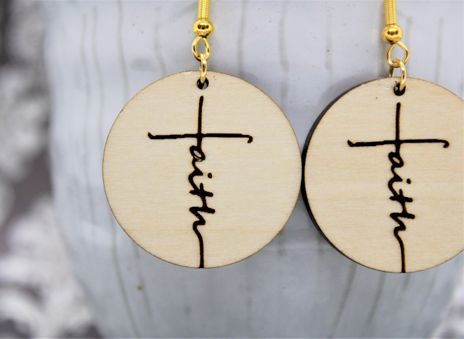 Faith Sterling silver 925 Dangle Earring statement bible Etsy