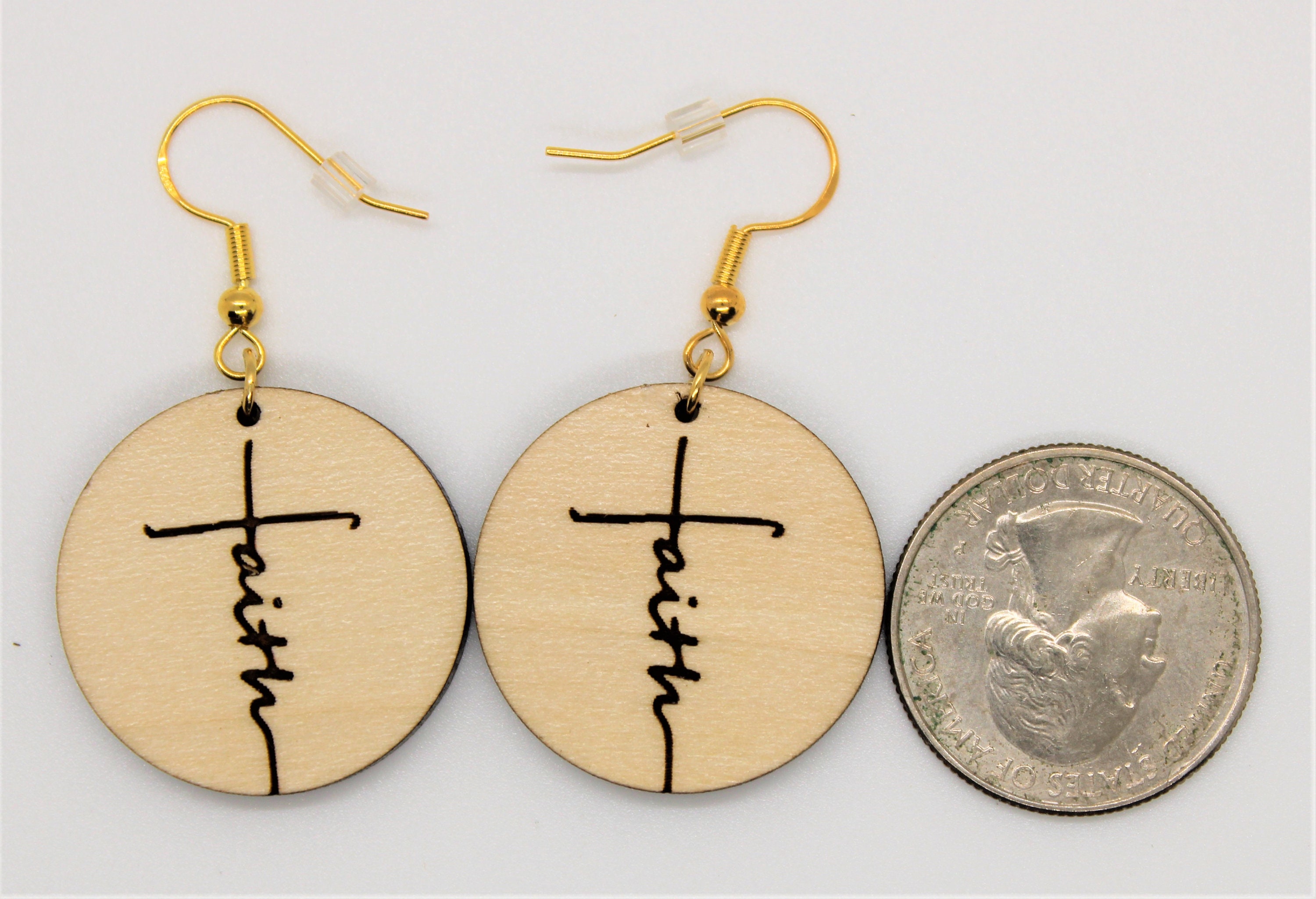 Faith Sterling silver 925 Dangle Earring statement bible Etsy