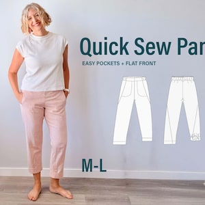 Easy Pants Schnittmuster: Gerades & schmal zulaufendes Bein (PDF Pattern US 8-16)
