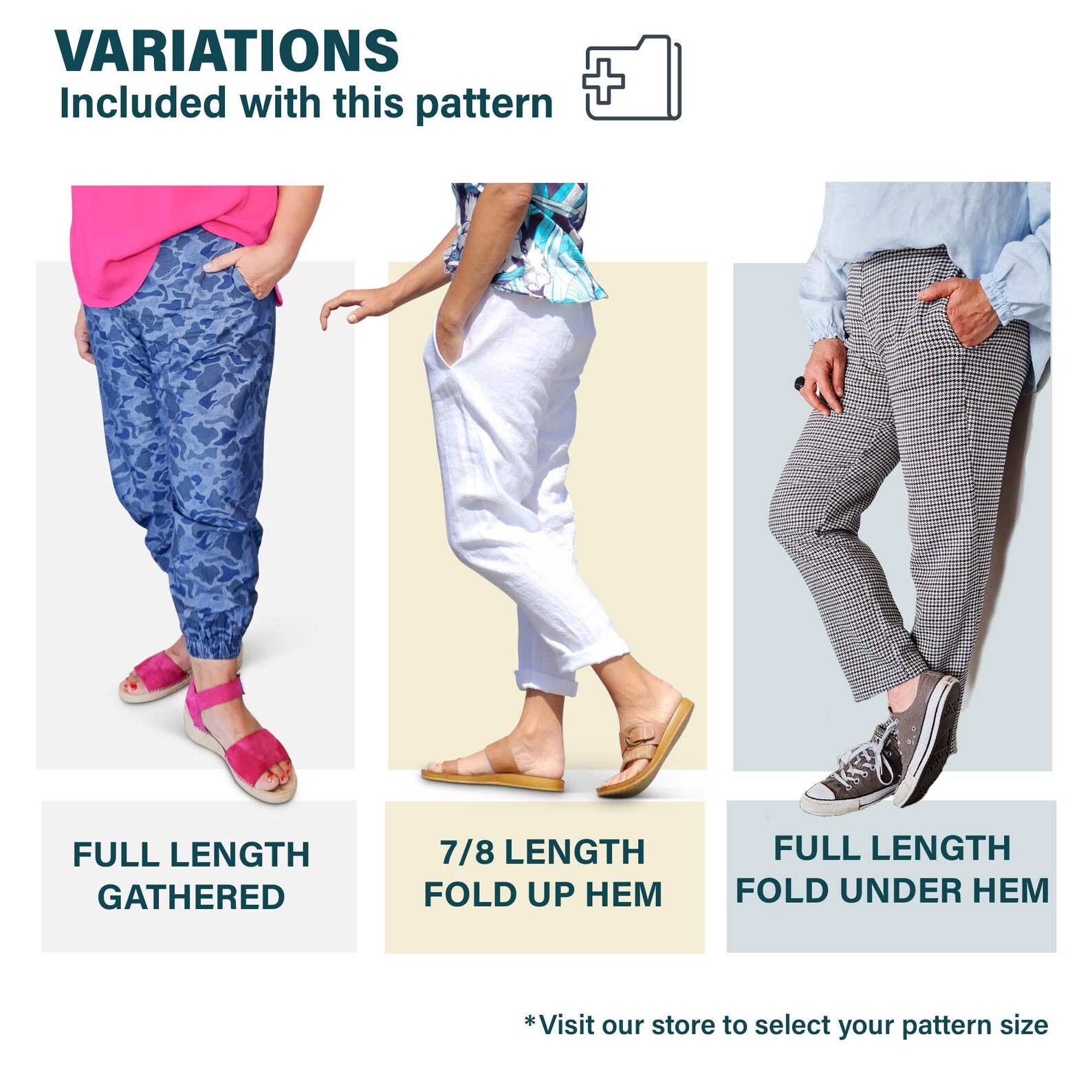 Easy Pull on Pants Sewing Pattern: Flattering Front | Tapered Leg (PDF ...