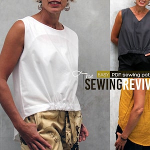 Fantail tank (sizes 10,12,14), PDF sewing pattern, DIGITAL DOWNLOAD, top pattern, womens sewing pattern, sewing pattern womens top