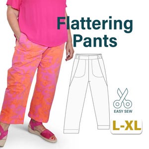 Plus Size Pull-On Trouser Sewing Pattern | Easy Side Seam Pants (PDF Digital Pattern) US 14-20