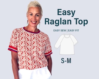 Easy Sew Raglan Sleeve Top Sewing Pattern - womens US 2-10 (Digital Download)