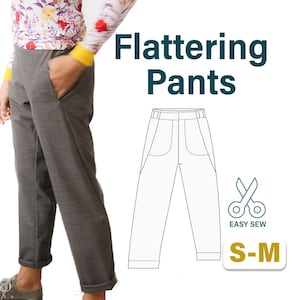 Pull-On Hose Schnittmuster: Damen elastische Taille (US 2-22) (Digital PDF Pattern)