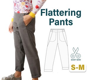 Pull-On Pants Sewing Pattern: Women's Elastic Waist (US 2-8) (Digital PDF Pattern)