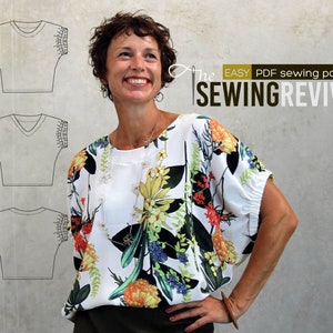 Bellbird Top (sizes 14,16,18), PDF sewing pattern, DIGITAL DOWNLOAD, top pattern, womens sewing pattern, gathered sleeve, The Sewing Revival