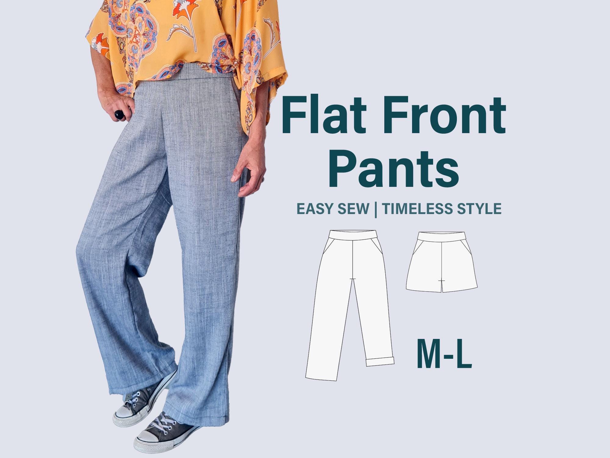 Flat Front Linen Pants Sewing Pattern | Tapered & Straight Leg