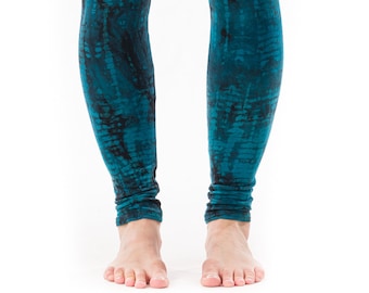 LEGGINGS HYPNOSIS | Aquarium Crystal Blue | Batik Leggings| Yoga Leggings| Tie dye Fashion| | Festival Leggings| Moskitoo India Kult