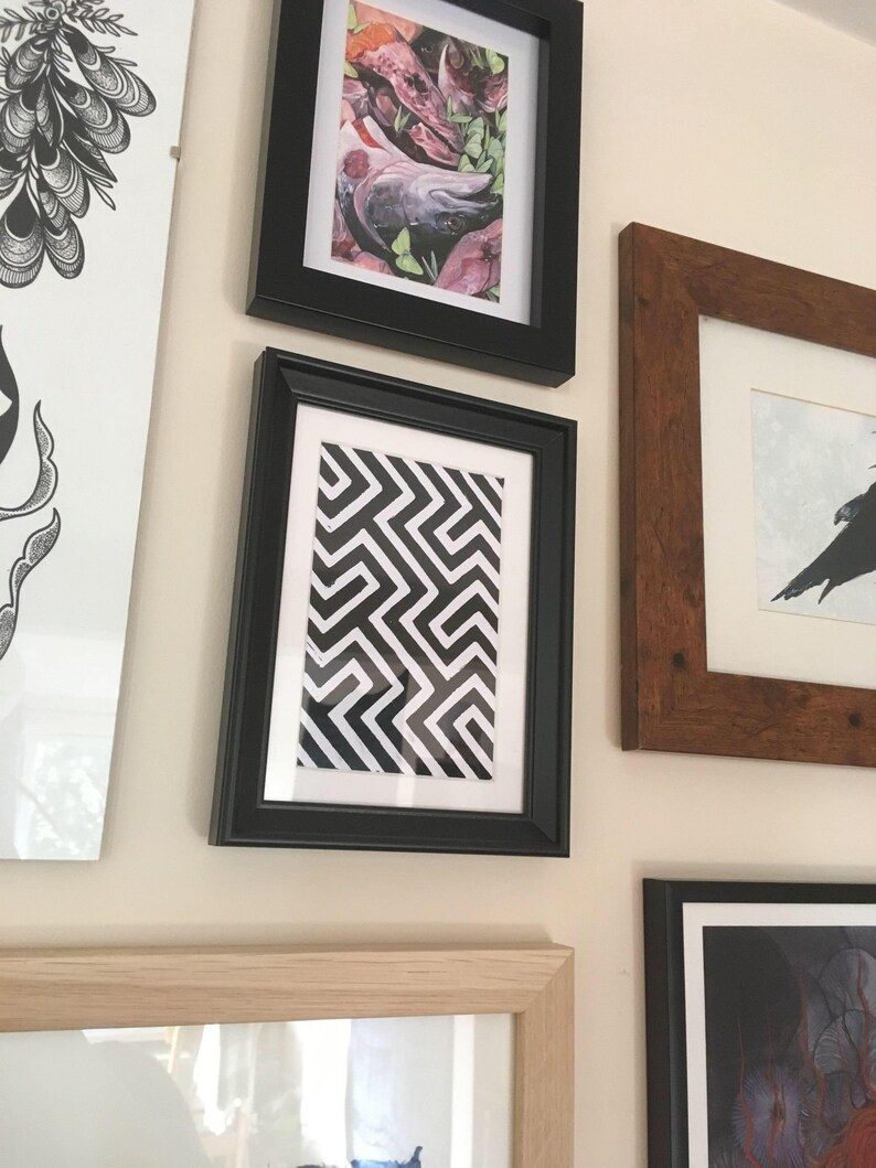 Geometric Optical Illusion \u2022 Hand Crafted Lino Print