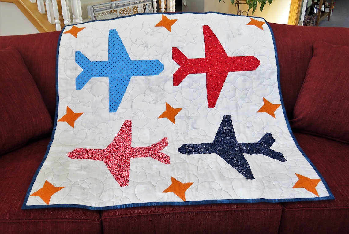 Airplane Theme Handmade Quilt Etsy