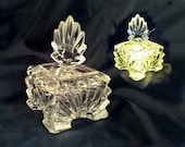 vintage art deco cut glass box, lamp