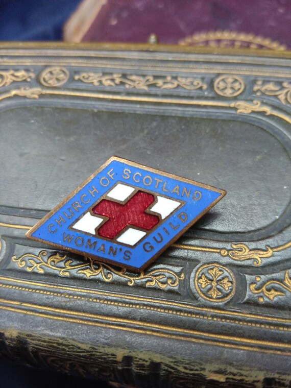 vintage church of scotland womens guild, enamelled