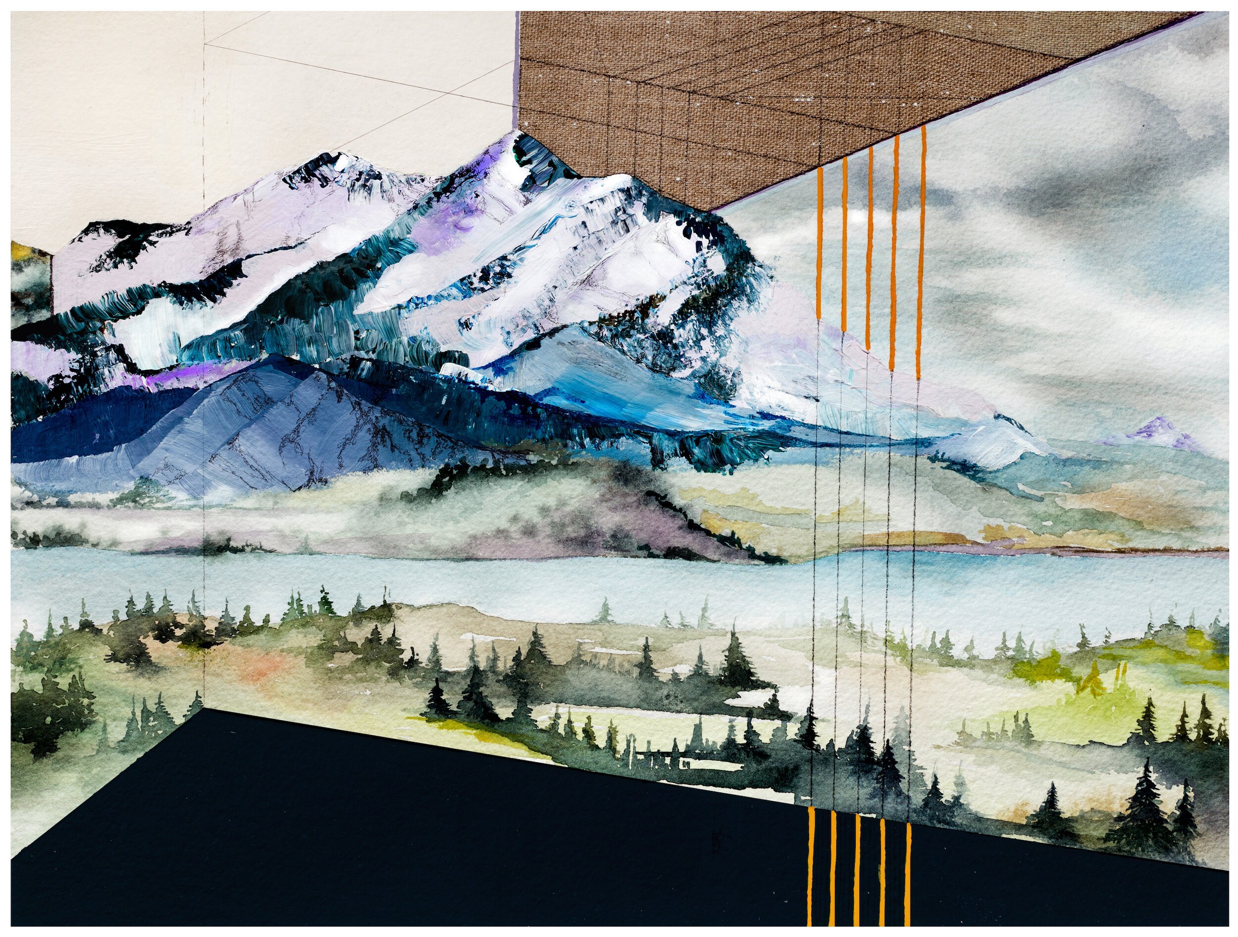 Zenith | Hand-embellished archival art print of painting of Colorado …
