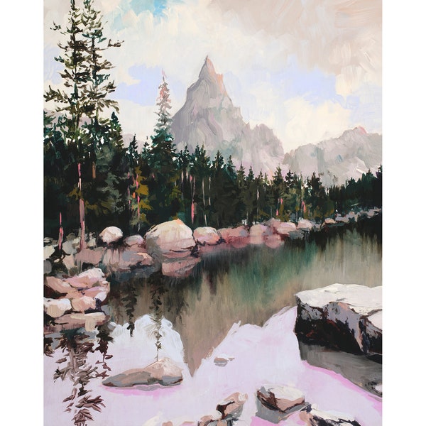 Lone Eagle Peak - Archival print of painting of Colorado's Lone Eagle Peak