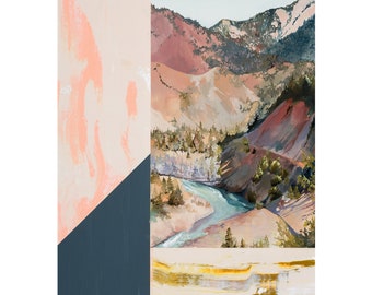 Watershed Down - Archival print of painting of canyon in Northern California