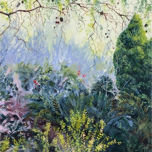 Pale and Prickled - Archival print of painting of garden in PNW