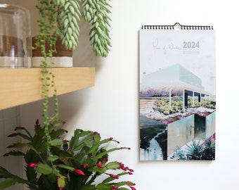 2024 Wall Calendar - 12 months of contemporary landscape paintings & poetry by Noelle Phares