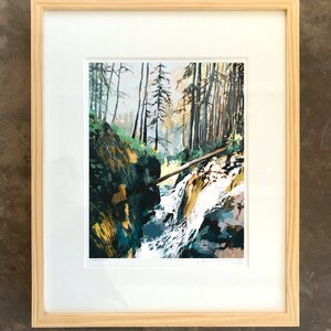 Sol Duc Falls Archival Print of Painting of Waterfall in - Etsy