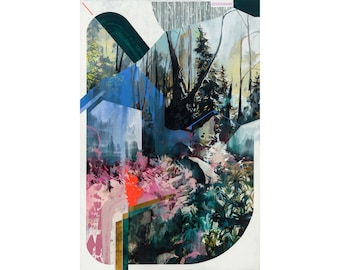 Fresher and More Herbaceous - Archival Print of painting of abstracted forest