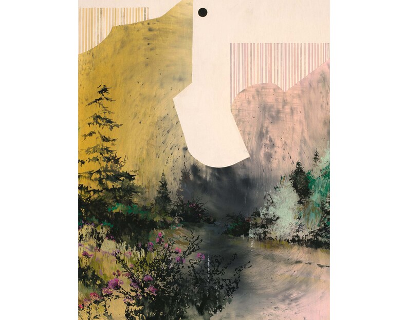 Under the Watery Sky Archival Print of Painting of Coastal
