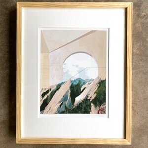 Portalita Archival print of painting of moon over Flatirons in Boulder, Colorado image 3