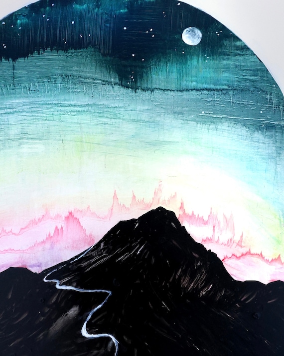 Black Mountain - Archival Print of Painting of Mountain Silhouette