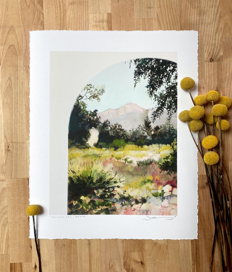 Botanical Grove Archival print of painting of Santa Barbara botanical gardens image 2