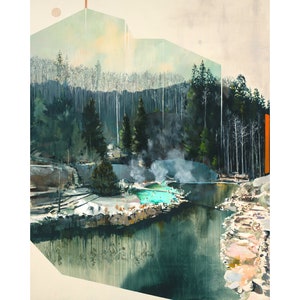 Strawberry - Archival print of painting of Strawberry Hot Springs in Steamboat, CO
