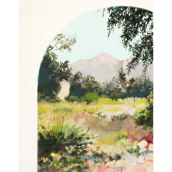 Botanical Grove - Archival print of painting of Santa Barbara botanical gardens