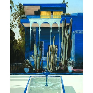 Marrakech - Archival print of painting of Morocco&#39;s Le Jardin Marjorelle | 8&quot;x10&quot;