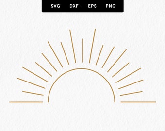 Boho Sun SVG, solskenvektorklippfil, solexplosionsclipart, boho solvektor, handritad sol SVG, kommersiellt bruk, Svg, dxf, eps, png