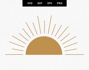 Boho Sun SVG, solskenvektorklippfil, solexplosionsclipart, boho solvektor, handritad sol SVG, kommersiellt bruk, Svg, dxf, eps, png