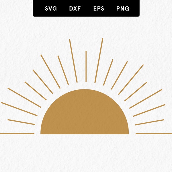 Boho Sun SVG, Sunshine vector Cut File, Sunburst Clipart, Boho Sun Vector, Hand Drawn Sun SVG, Commercial Use, Svg, dxf, eps, png