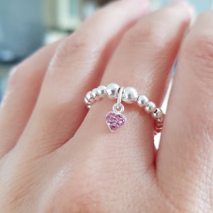 Sterling Silver Bead Ring, stretch ring, 925 stretch ring, silver bead ring, 925 silver ring, stacking ring