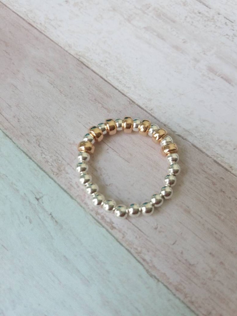 Sterling Silver Bead Ring Stretch Ring Silver Stretch Ring Etsy