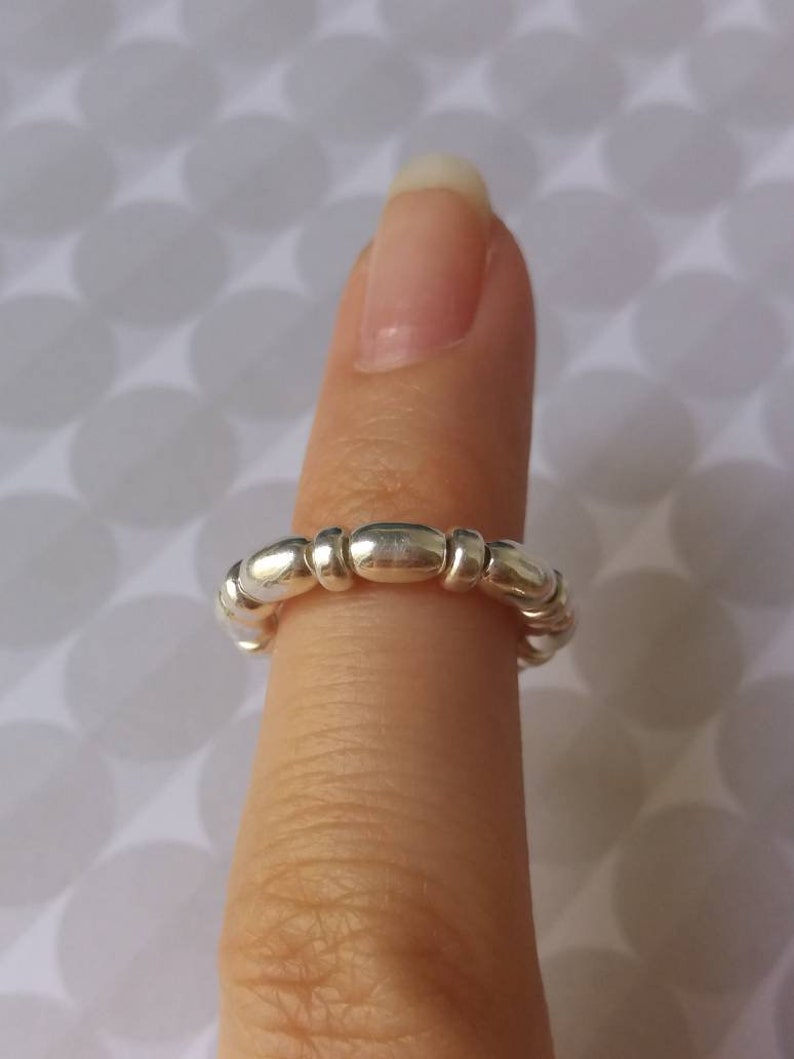 Sterling Silver Stretch Bead Ring, Silver Toe Ring, Thumb Ring, Beaded Ring, Sterling Silver Ring, Stacking Ring, Bead Ring, Bridesmaid image 1