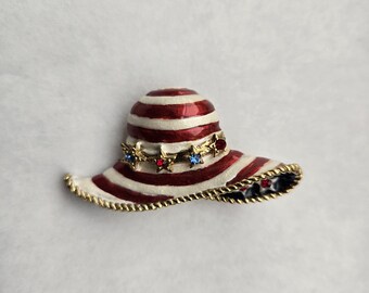 Vintage Patriotic Hat Brooch