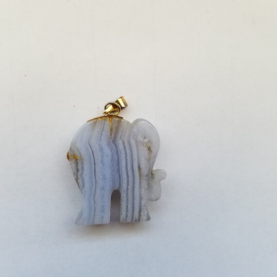 Vintage Elephant Pendant with Gold Tone Accents - image 3