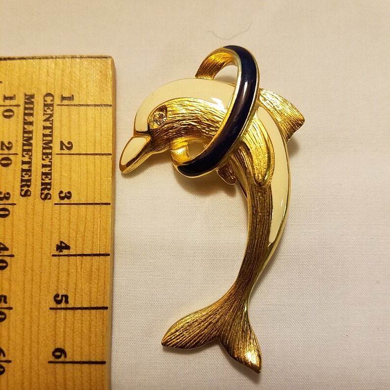 Vintage Trifari Playful Dolphin Brooch