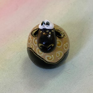 Handmade Whimsical Sheep Sculpture, Unique Collectible Gift for Animal Lovers, Black Sheep Farmhouse Decor