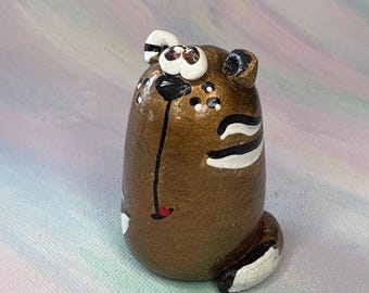 Cat Figurine Handmade, Cute Cat Decor, Whimsical Cat Sculpture, Cat Lover Gift, Small Desk Decor