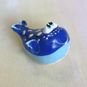 Handcrafted Salt Dough Baby Whale Figurine: Whimsical Kids Decor