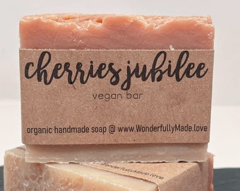 Cherries Jubilee Soap Bar | Sweet Soap Bar | Natural | Cherry Almond | Dessert Gift | Cherry Pie Treat