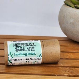 Herbal Healing Stick | Natural Remedy Salve | Organic Eczema Salve | Chapped Lip Relief | Large Chapstick | Scar Remover | Travel Size Tube