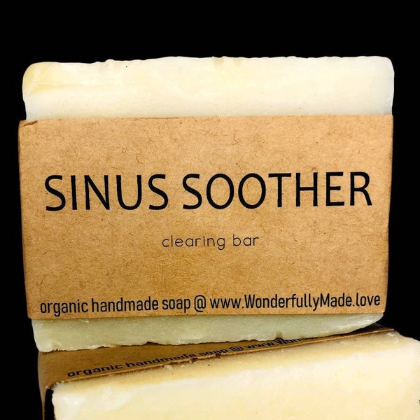 Sinus Soother Soap | Natural | Handmade | Eucalyptus | Cold Relief | Peppermint | Refreshing | Vegan Luxury  Bar | Gift for men | Organic