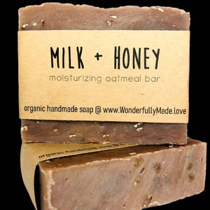 Oatmeal Milk + Honey | Healing Soap Bar | Natural | Handmade | Goats Milk | Large Luxury Bar | Woman gift for her under 10 | Organic