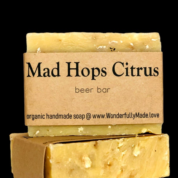 Mad Hops Citrus Luxury Soap Bar | Hops Beer Bar | Gift | Organic Shea Butter | Hand Wash Soap | Vegan | All Natural
