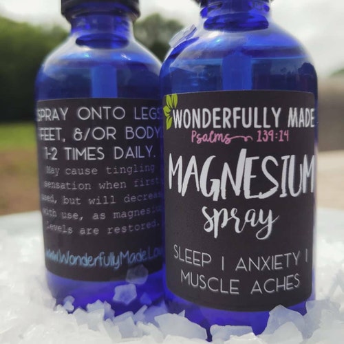 Magnesium Spray Muscle Aches Natural Sleep Aid Anxiety Etsy